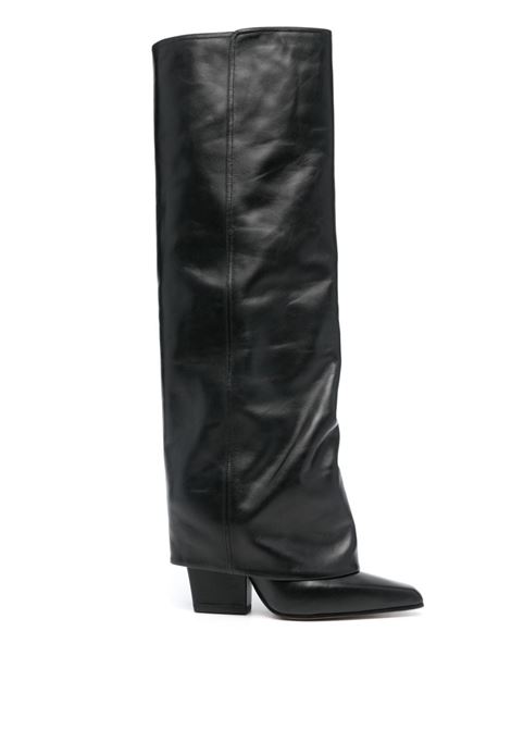 Black jane fold over boots Paris Texas - women